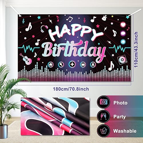 Miniatura 5 de OurWarm 130 piezas de decoraciones de fiesta de cumpleaños de Tik Tok, decoraciones de feliz cumpleaños con música, suministros de fiesta temática