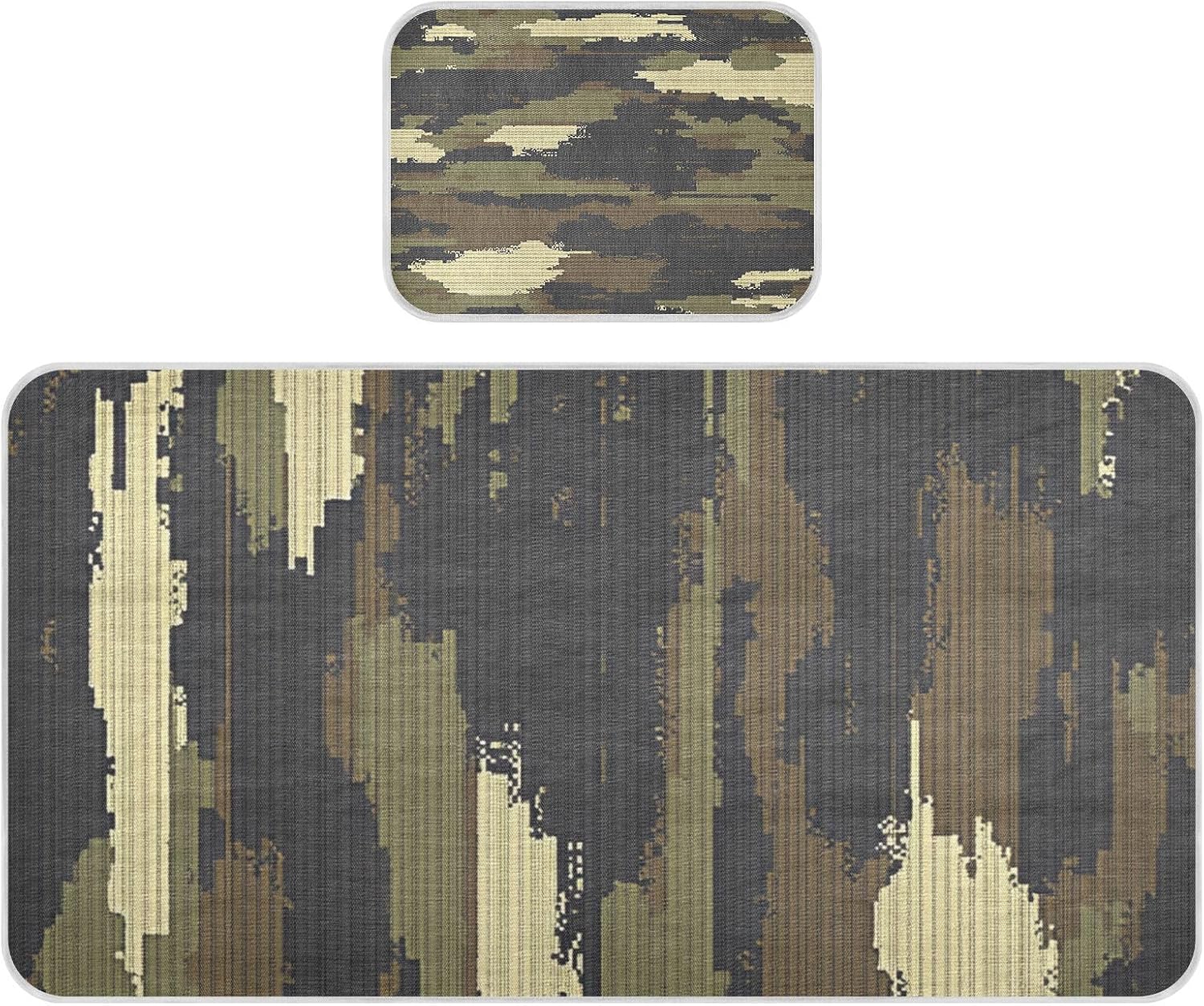 Modern Army Green Camouflage Cooling Baby Crib Mattress 28" x 52" Ultra Soft Pads for beds for Baby&Toddler