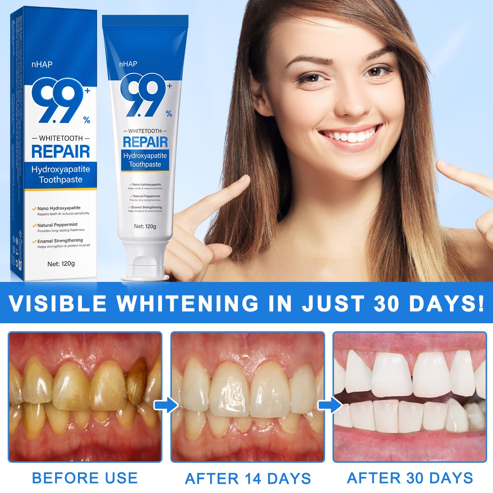 Fluoride-Free Toothpaste - Nano Hydroxyapatite, Clean Mint -5 Fluoride-Free Toothpaste - Nano Hydroxyapatite, Clean Mint -5