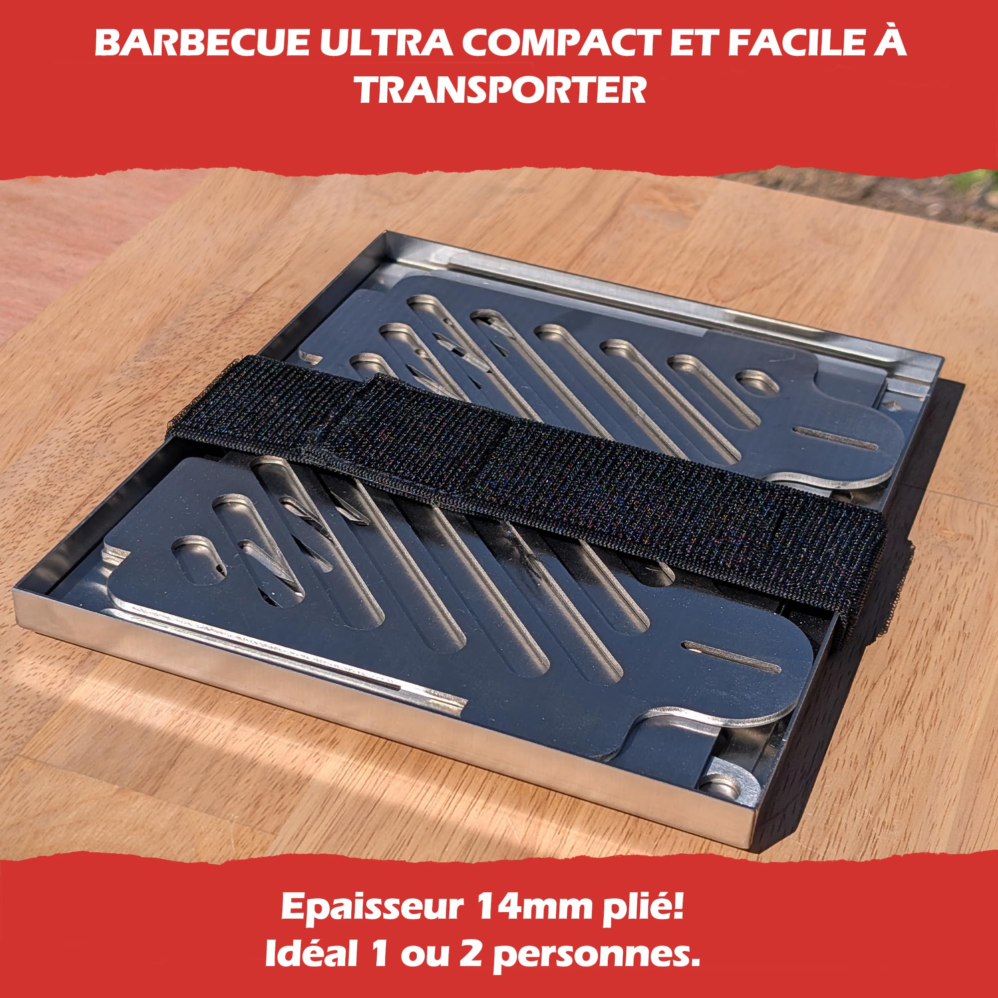 Barbecue Portable Pliable en Acier Inoxydable – BBQ de Voyage Ultra Compact pour Camping et Randonnée