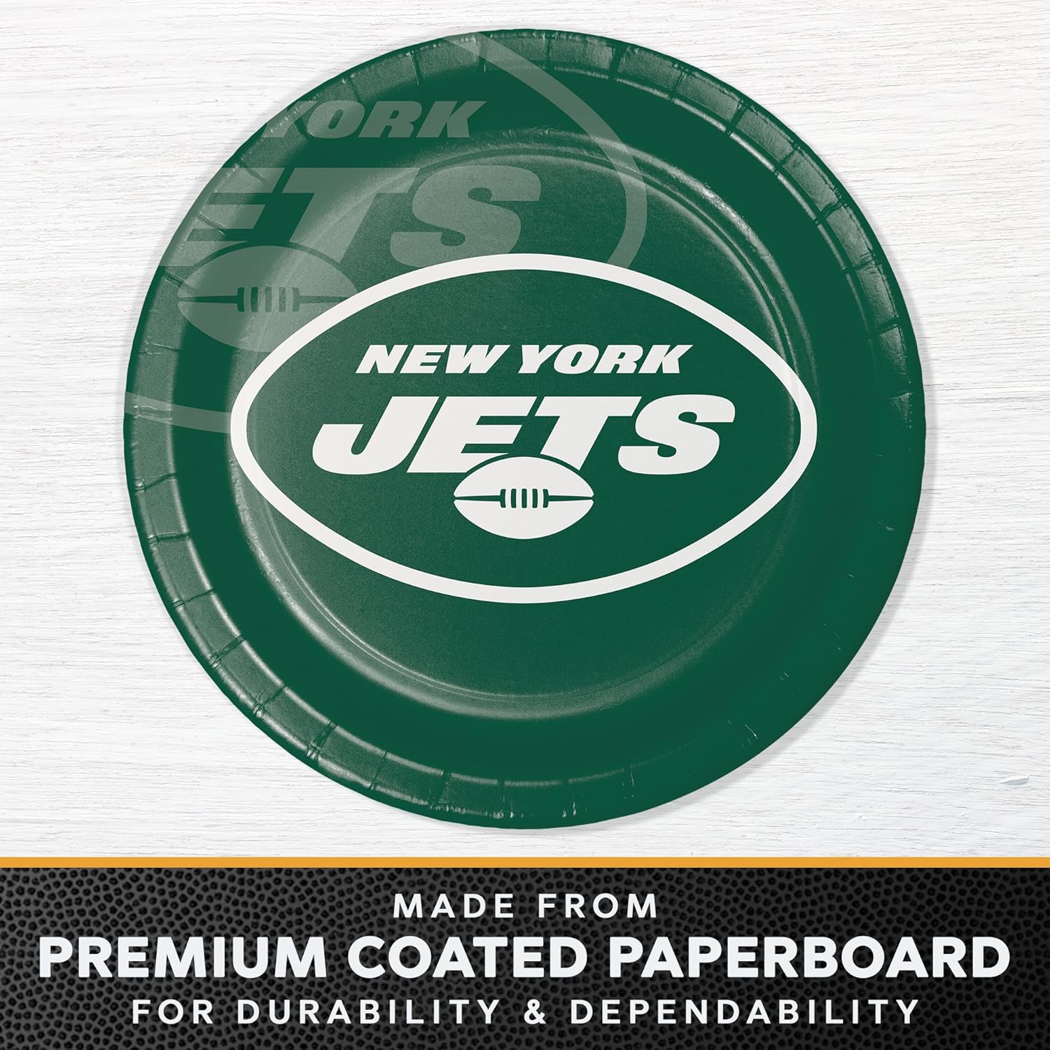 Trendware New York Jets Paper Plate and Napkin Party Kit, Serves 16, Officially Licensed