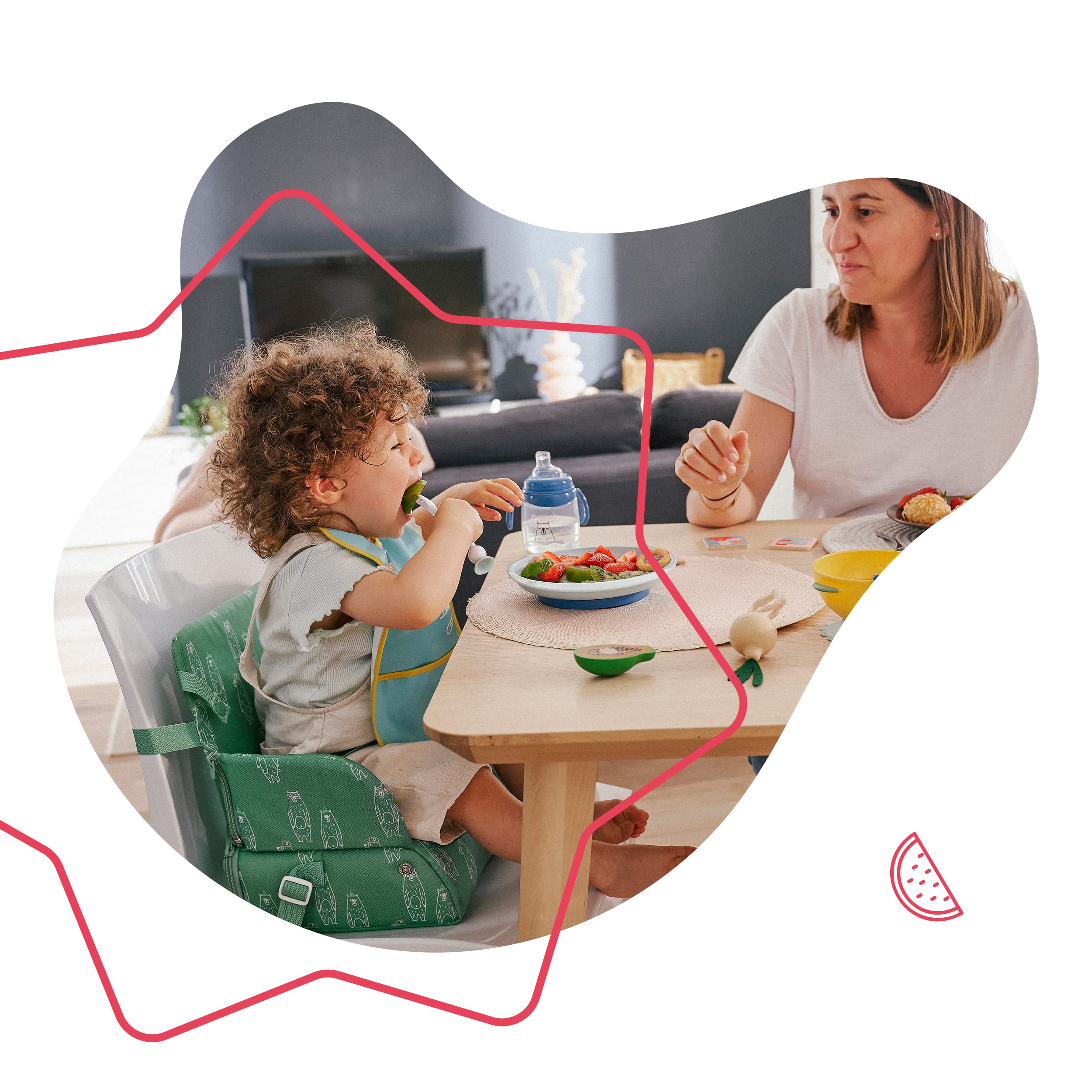 Badabulle Réhausseur de Chaise Bébé Nomade - 2 en 1 - Compact - 6 mois à 3ans (15kg)