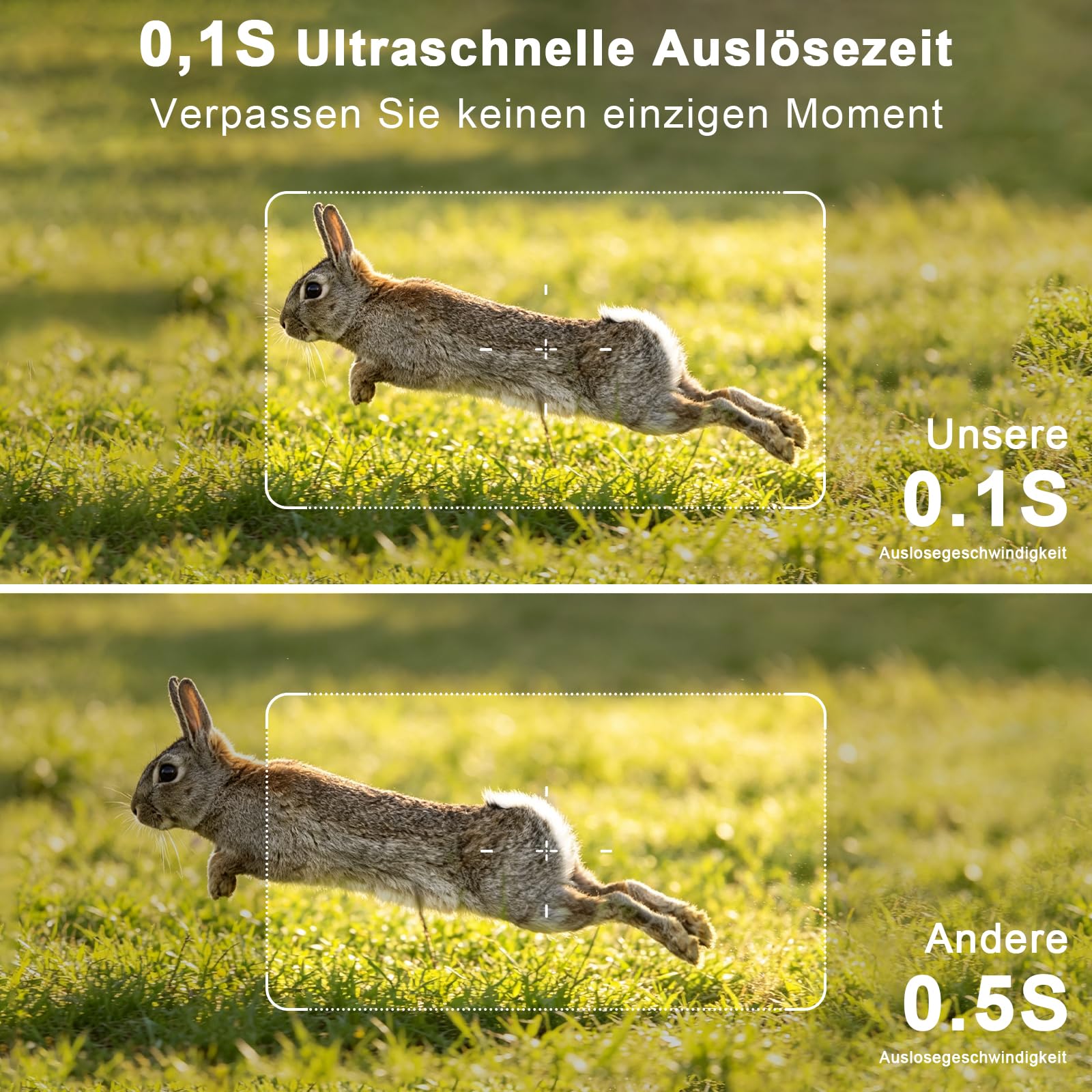 Wildkamera WLAN 5K/64MP mit Wiederaufladbare 10000mAh Akku | Wildtierkamera Solar, Handyübertragung App, Bewegungsmelder Nachtsicht, 32G SD Karte, 0,1s Auslösezeit, IP66