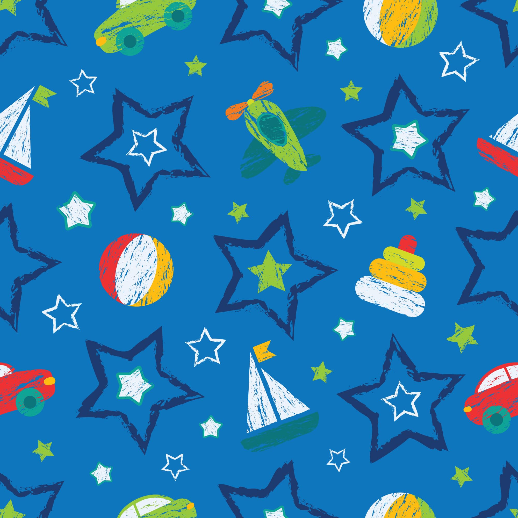 Vliestapete Bunte Spielzeug und Sterne 50 x 1000 cm
