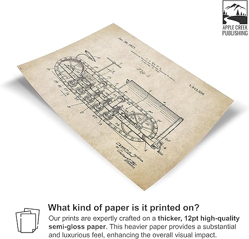 Miniatura 3 de Póster de patente de tractor Caterpillar de 11 x 14 pulgadas, diseño vintage, equipo pesado