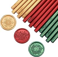 Vista 19 de Yoption 15 barras de cera para sellar pistola de pegamento para sello de cera, ideal para invitaciones de boda, tarjetas, sobres (azul)