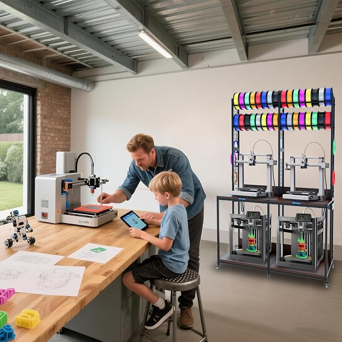 Soporte Dual Mejorado para Impresora 3D con Almacenamiento y Estación de Trabajo miniatura 8