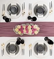 Vista 89 de PARTY BARGAINS 7" & 10" Organic Collection Hammered Appetizer and Dinner Plates Combo with Gold Rim – Transparent White, 32-Pack Disposable Plastic