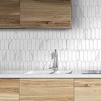 Vista 8 de SUNWINGS Azulejo Backsplash para Cocina Despegar y Pegar, Azulejos Autoadhesivos de Compuesto de Piedra con Patrón de Mármol Sintético Hexágono
