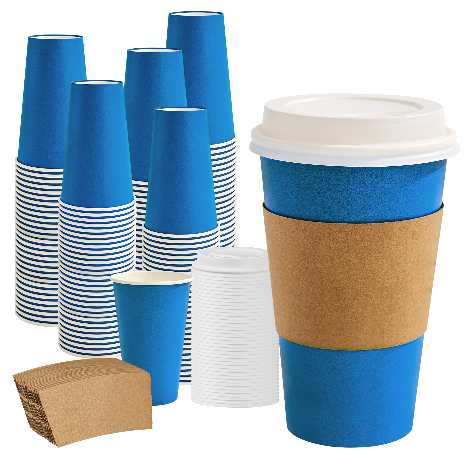 RACETOP 12 oz Paper Coffee Cups with Lids & Sleeves, 100 Pack — Amazon image 18