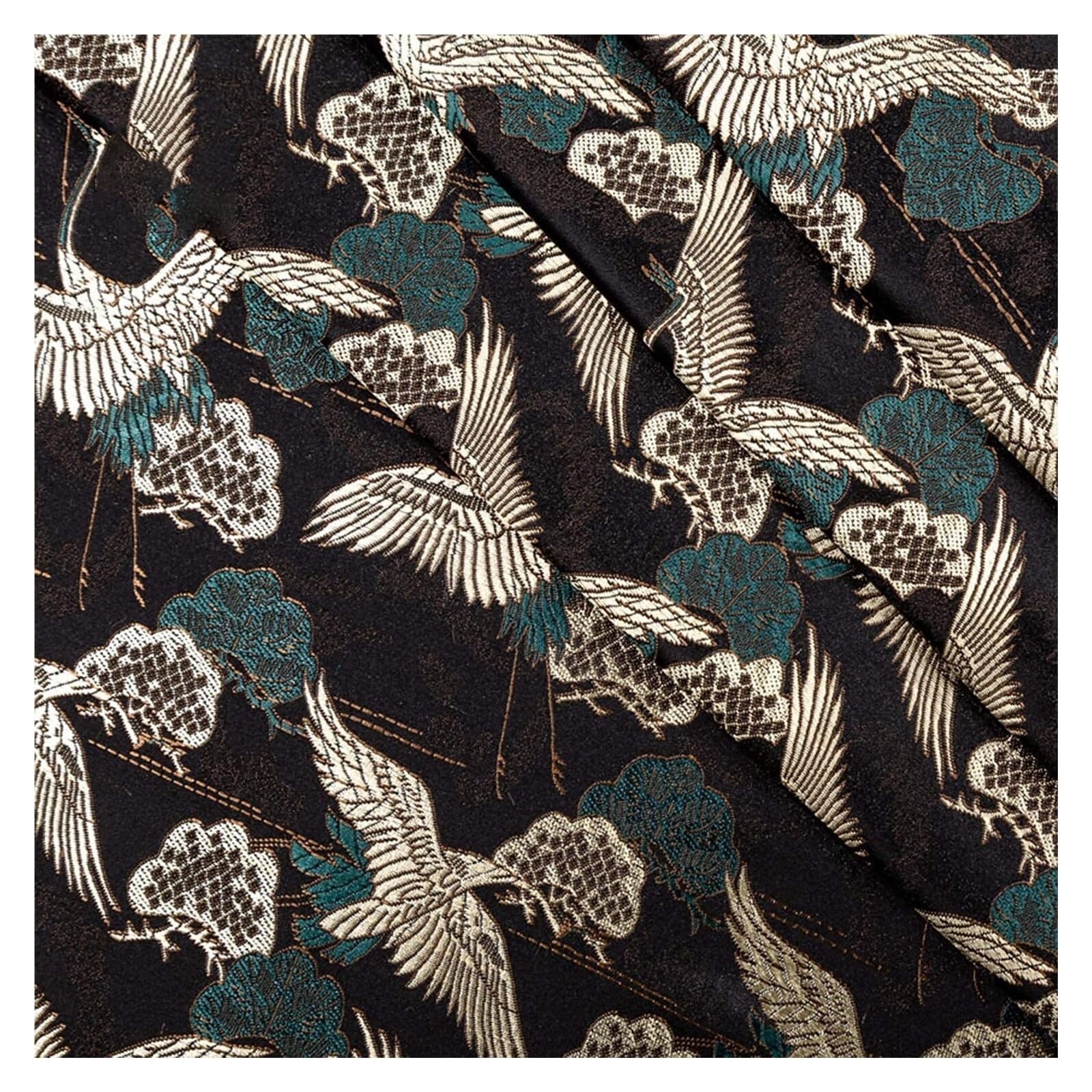 Damast-Polsterbrokat for Möbel und Wohnaccessoires(Black,75cm*200cm)
