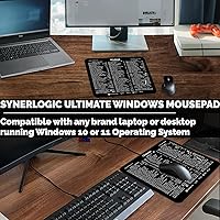 Vista 5 de Synerlogic Windows 10/11 Ultimate Keyboard Shortcut Guía de referencia Mousepad V2.0 (negro)