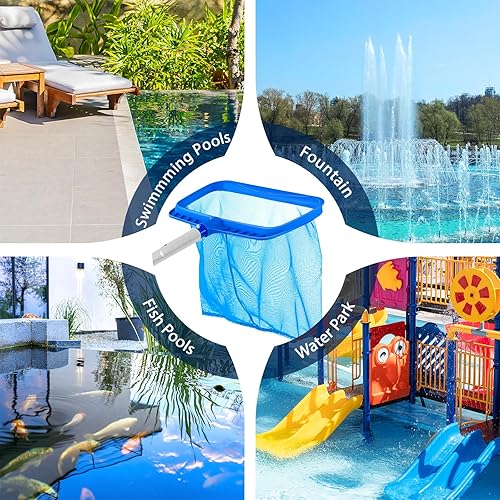 Miniatura 6 de Skimmer - Red de piscina con poste, 4 secciones, poste telescópico ajustable de 26.4 a 66.5 pulgadas de grosor y red de malla fina, redes de piscina