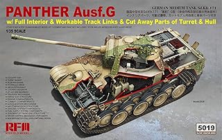 RFMRM5019 1:35 Rye Field Model Panther Ausf.G Sd.Kfz.171 with Full Interior/Workable Track Links/Cut Away Parts of Turret & Hull [Model Building KIT]