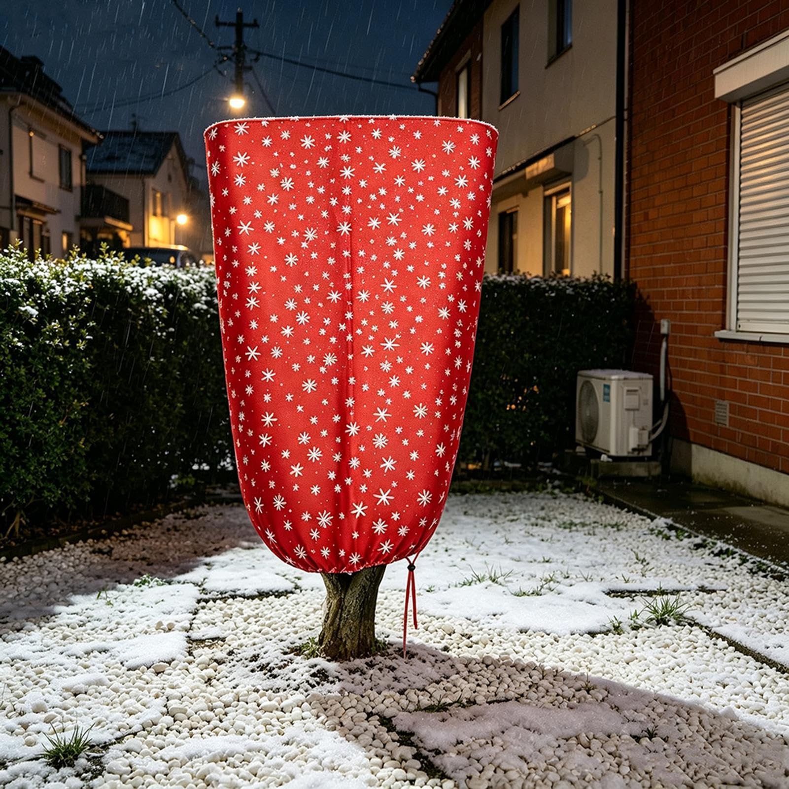 4 piezas de cubierta para plantas heladas, copo de nieve, barrera para