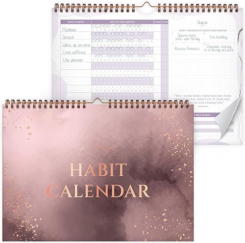 PLANBERRY Calendario de hábitos  Rastreador de hábitos de 24 meses con páginas coloridas  Diario de hábitos diario inspirador  Planificador mensual