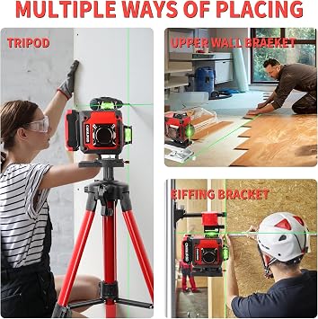 Laser Level 16-Line 4x3604D Green Cross, with 2 Batteries, Remote Control