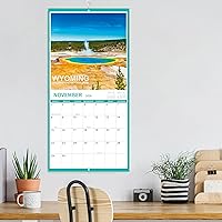 Vista 2 de Calendario 2026, calendario mensual de pared cuadrado 2026 con papel grueso, enero 2026 a diciembre 2026, 12 x 24 pulgadas (abierto), calendario