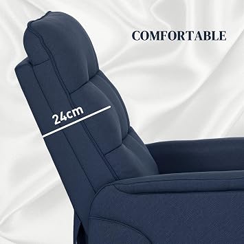 HOMCOM Power Lift Recliner Chair for Elderly, Fabric Lift Chair Sofa with Remote Control, Side Pockets, Pocket Spring, Tufted Back, Quick Assembly, Deep Blue