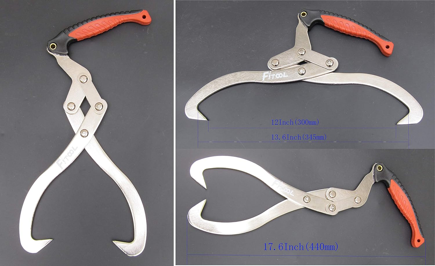 12 Inches (300MM) Log Carrier, Log Tongs, Log Lifting Hook, Timber's Tongs for Lifing Logs, Total Length 17.6 Inches