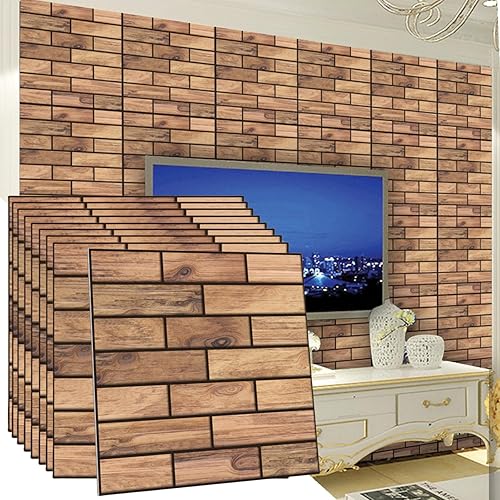 10 paneles de pared 3D para decoración de pared interior, impermeables, paneles de pared 3D para despegar y pegar, autoadhesivos, impermeables, de