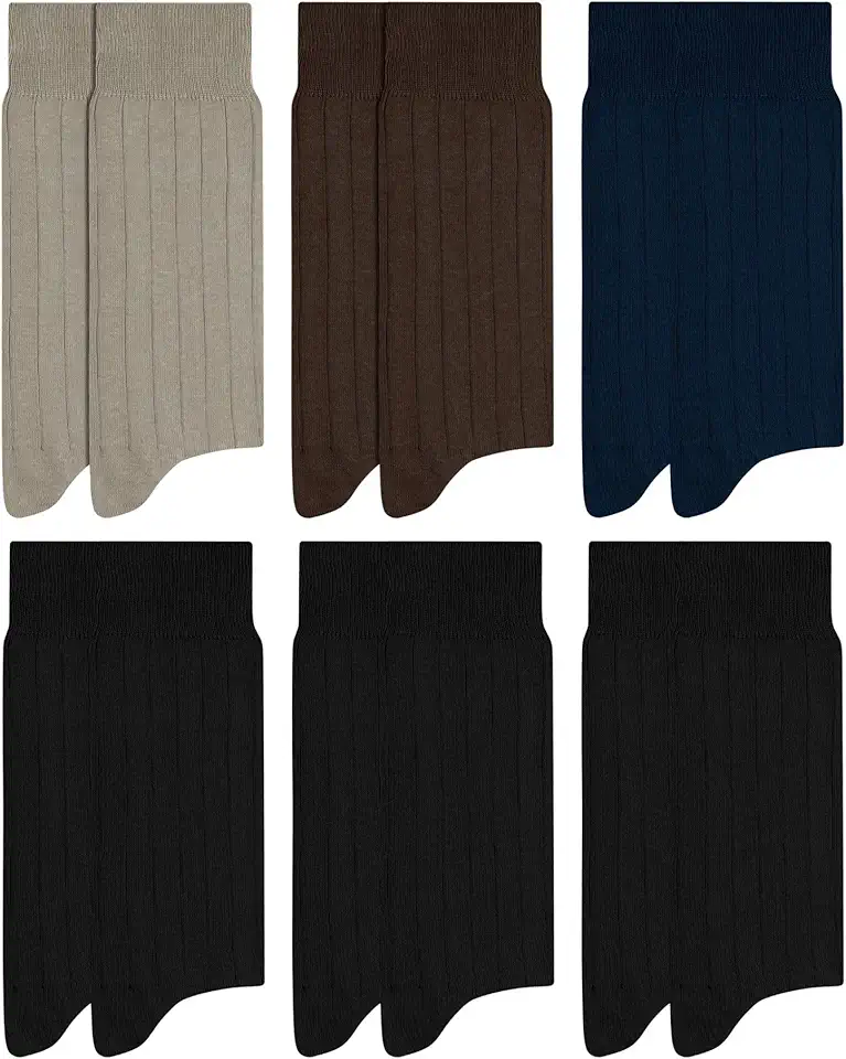 Kit 6 Pares de Meia Social Algodão Canelado Mash Masculina