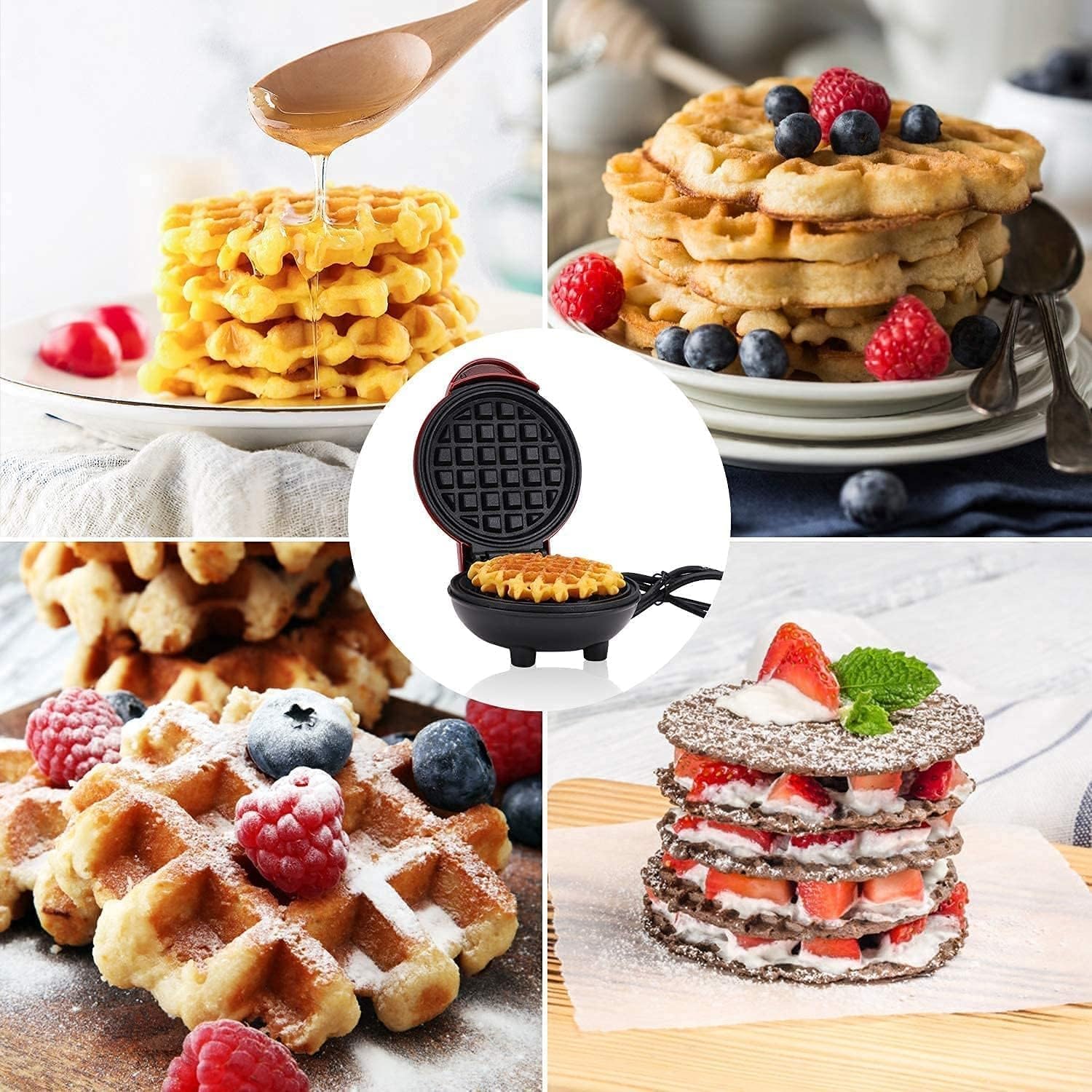Mini Waffle Maker - Make Waffles Anywhere! -6 Mini Waffle Maker - Make Waffles Anywhere! -6