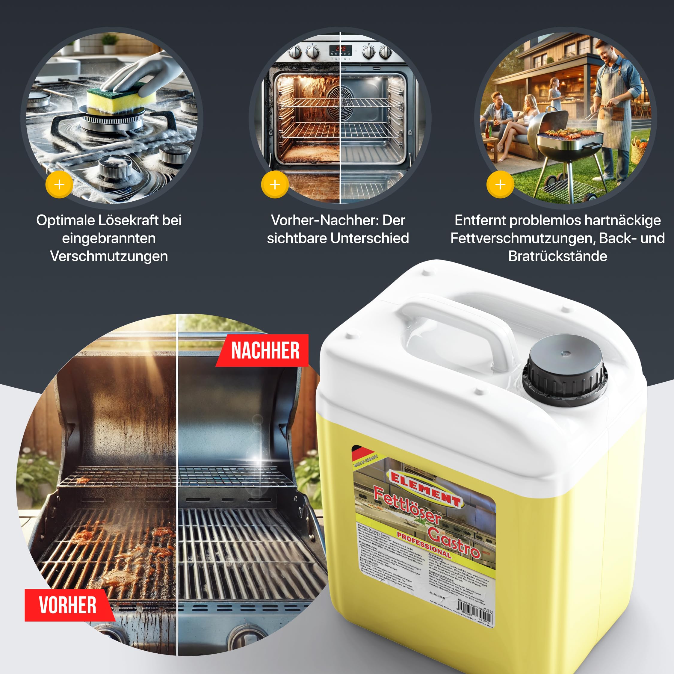 Grillreiniger Backofenreiniger Friteuse Fettlöser Gastronomie küchenreiniger 5L