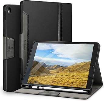 Antbox Case for iPad Pro 10.5 / iPad Air 3 with Built-in Pencil Holder Auto Sleep/Wake Function PU Leather Smart Cover for iPad Air 3 10.5 Inch 2019/iPad Pro 10.5 2017 Black