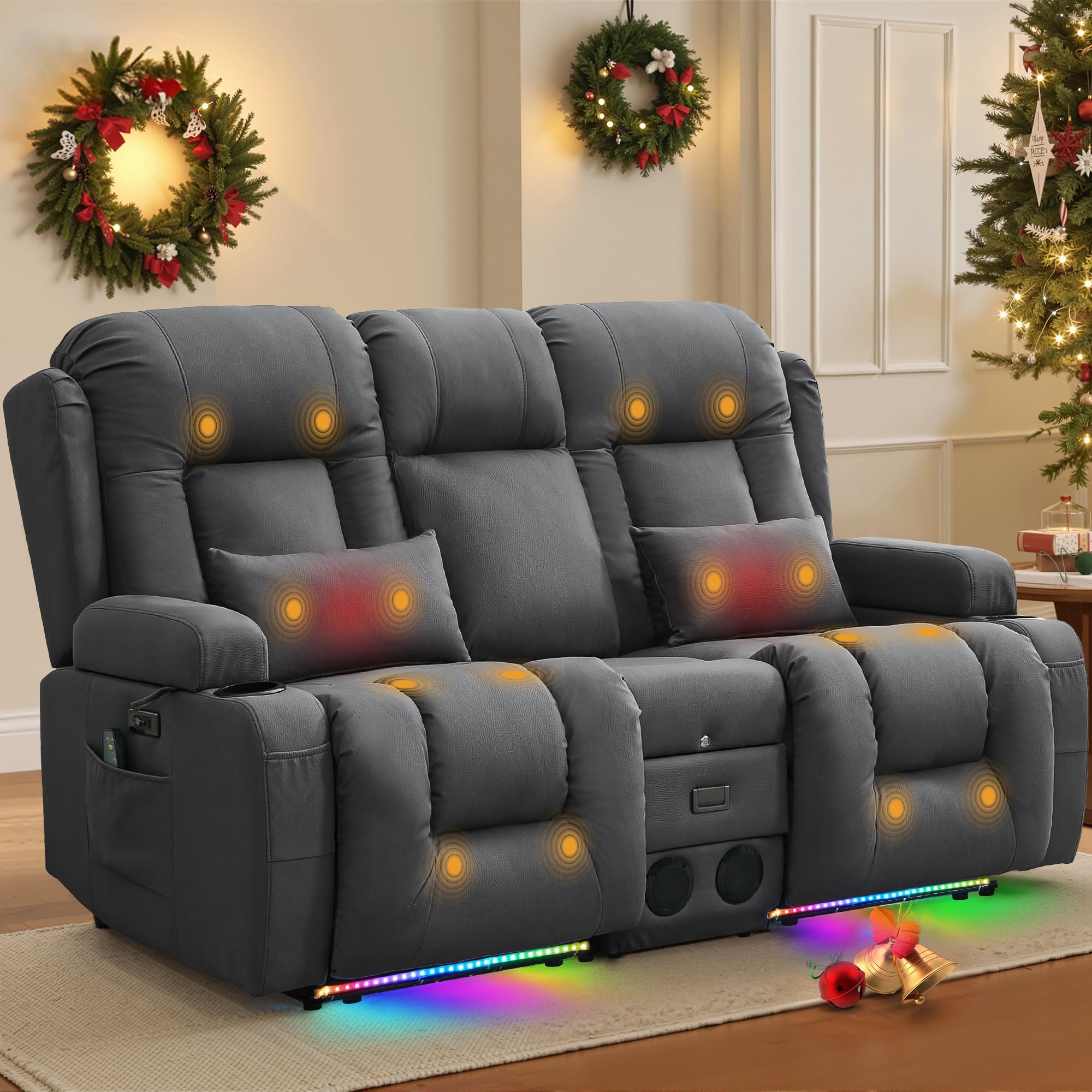 TUNYI Power Loveseat Recliner Sofa