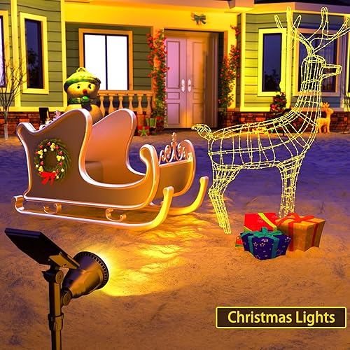 Miniatura 7 de ROSHWEY Focos solares para exteriores, 18 LED, impermeable, para jardín, césped, patio, porche, pared, terraza, garaje (blanco oscuro, paquete de 2)