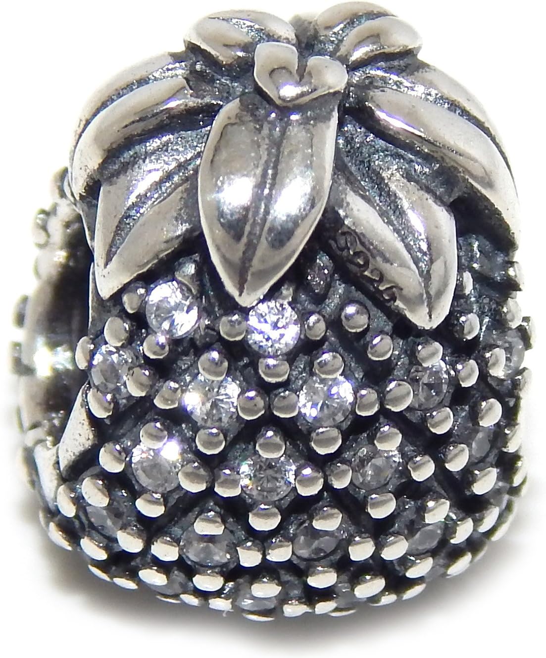 ICYROSE 925 Sterling Silver White Crystals Pineapple Charm Bead 2905