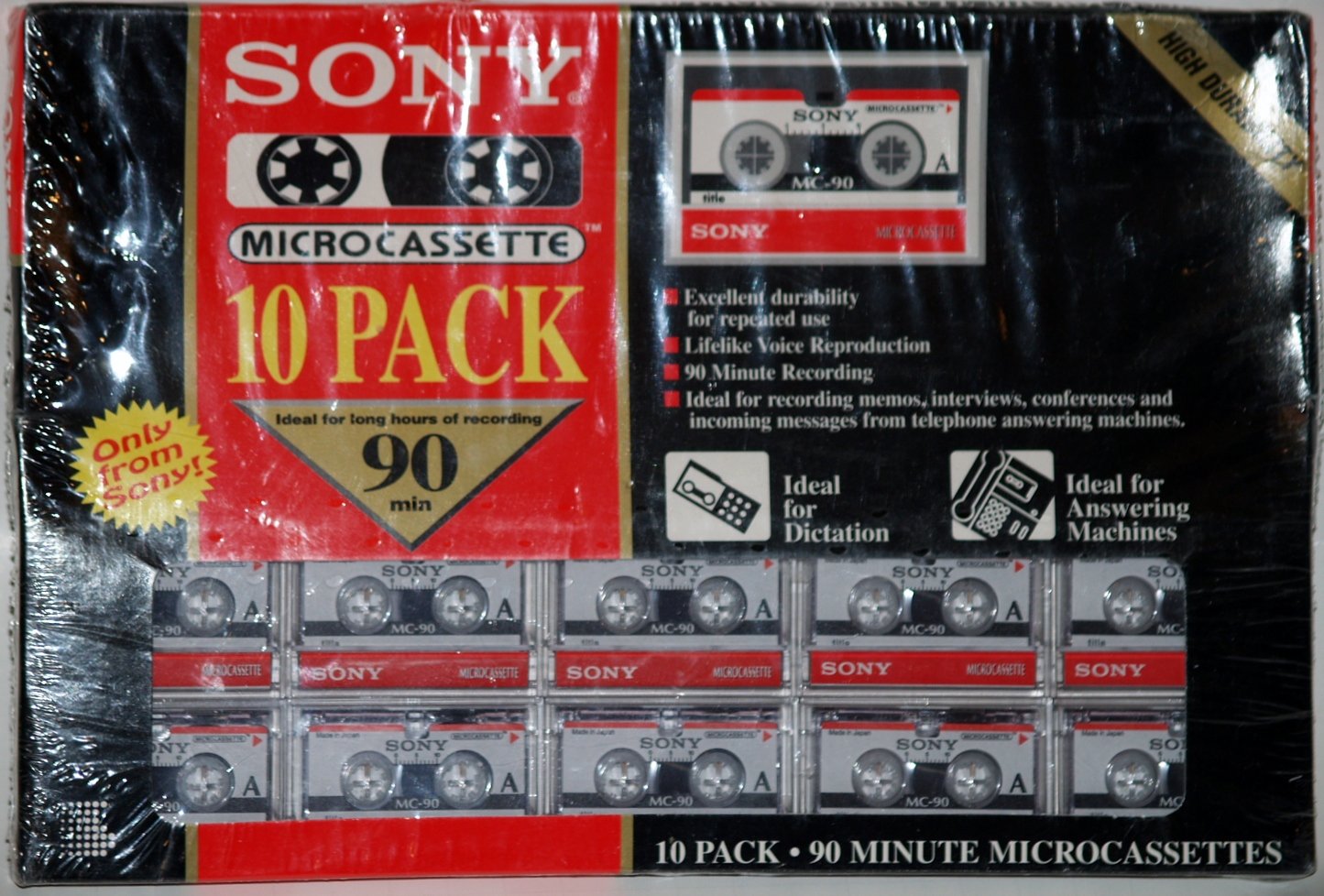 Sony Lot de 10 microcassettes vierges 90 min 10 MC-90B