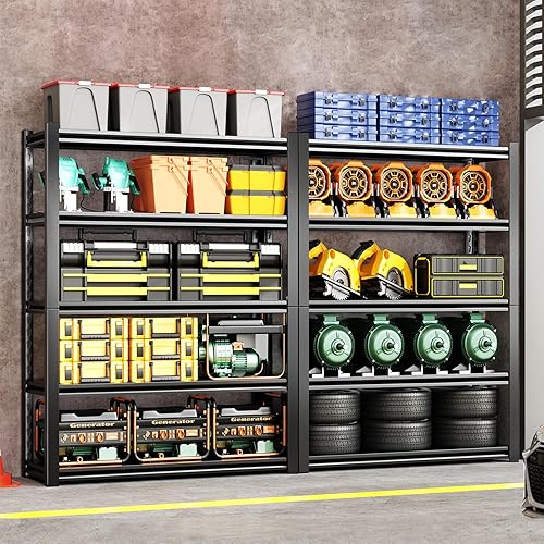 Miniatura 2 de Estantería de garaje de 72 pulgadas de alto, estantes de almacenamiento industriales de 5 niveles, estantes de metal ajustables, estantes