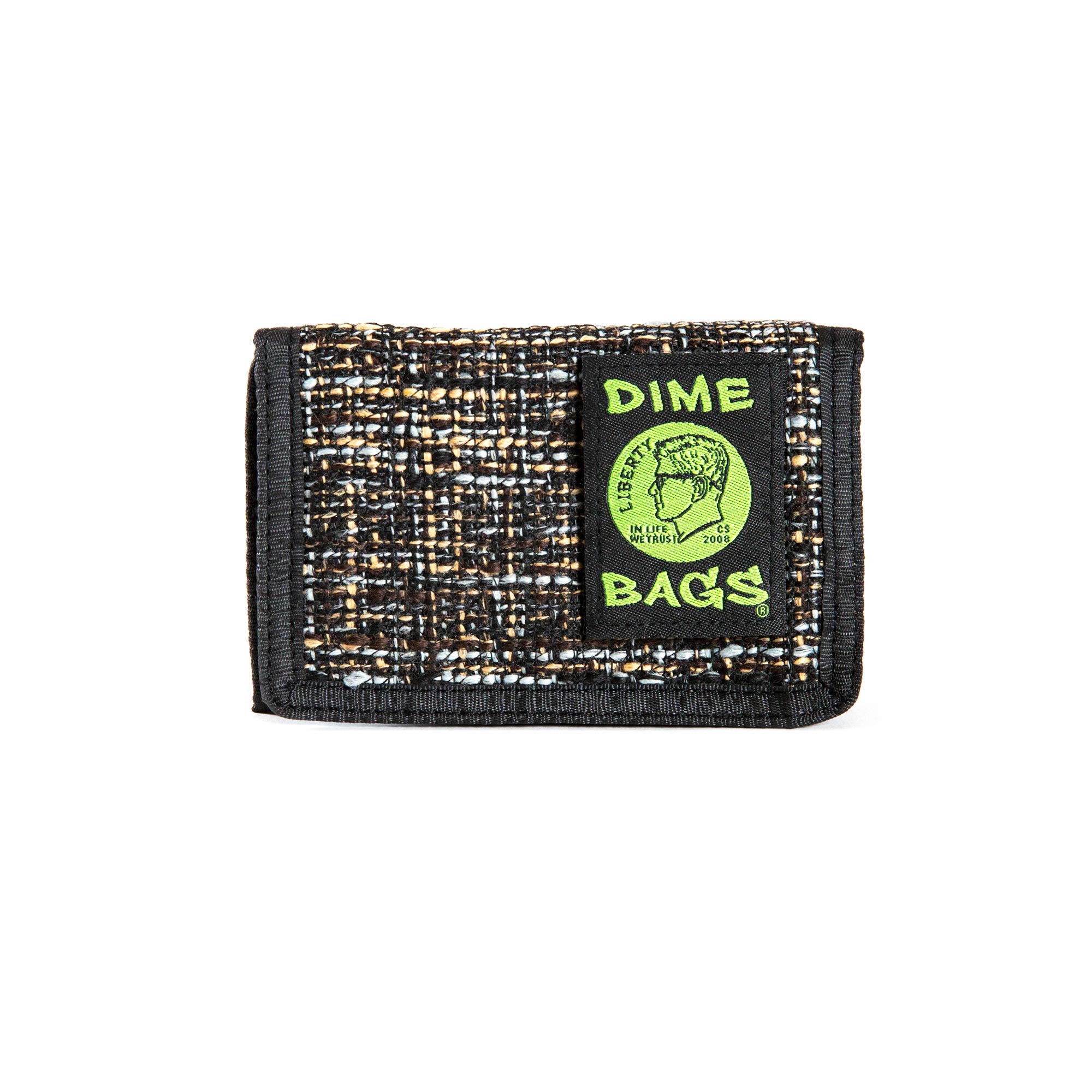 DIME BAGS Trifold Hempster Wallet, Slim Design, Durable Material with Multiple Card Slots, 9 Compartments, Zippered Pockets & Hidden Cash Storage,