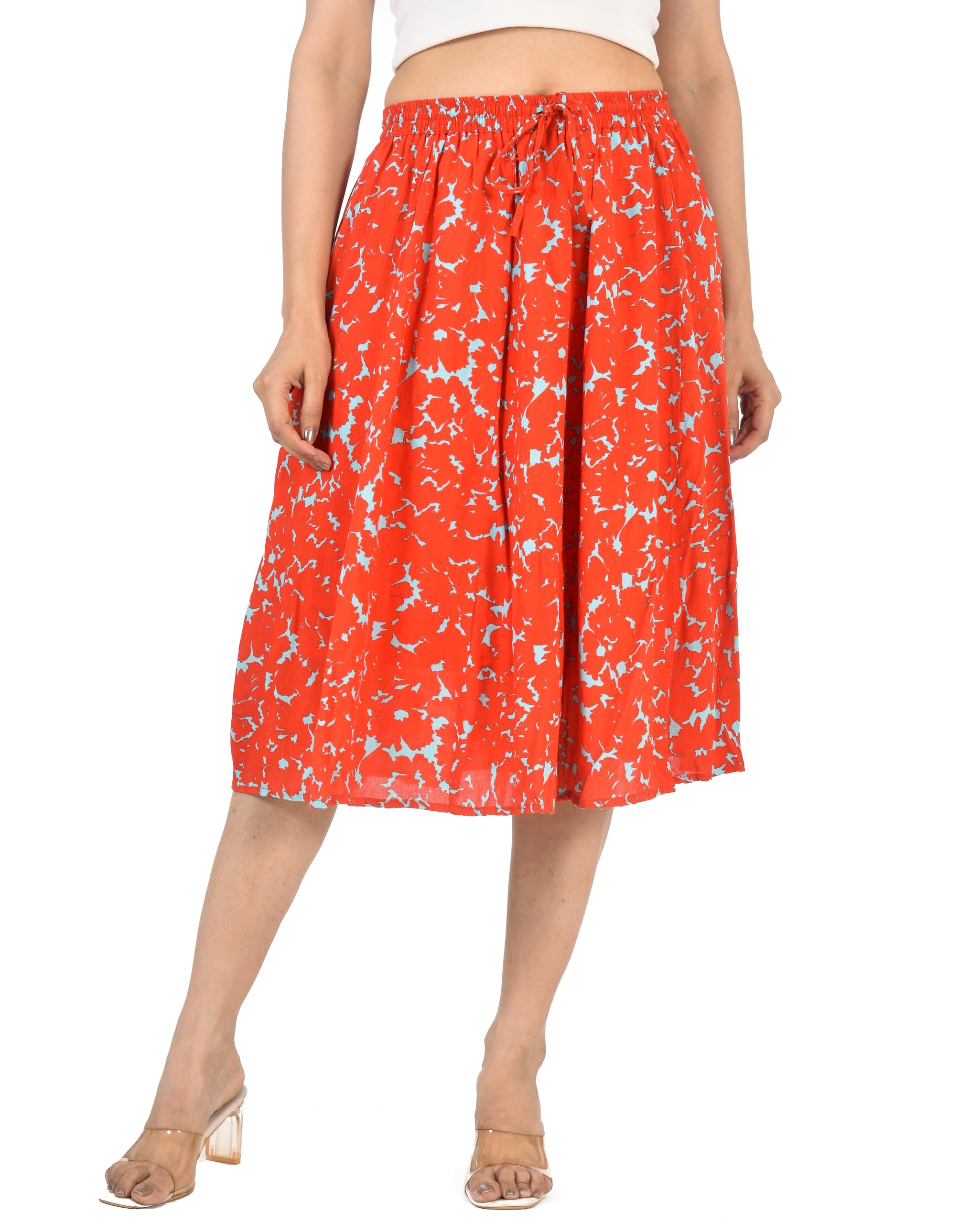 cotton breeze Women's Rayon Midi Skirt Multi Coloured-picture-22