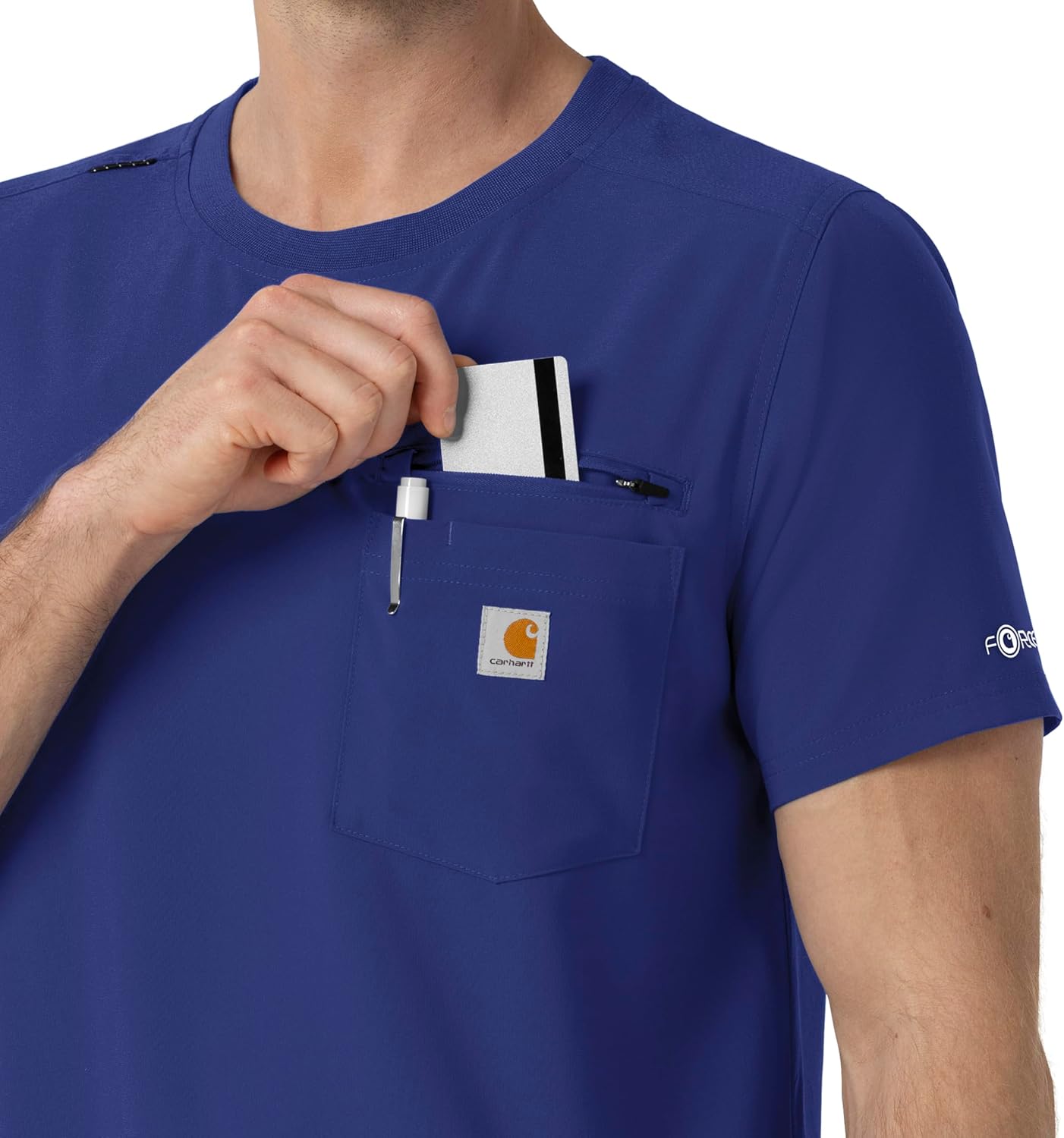 Carhartt Mens Men's Force® Cross-Flex Crew Neck Scrub Top - Image 6