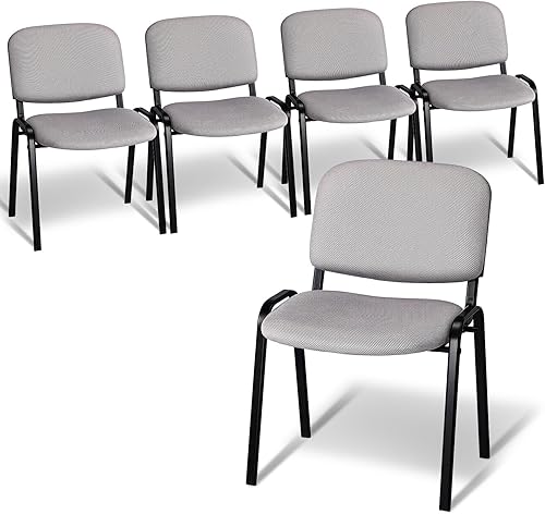 VINGLI Sillas apilables para sala de espera, paquete de 5 sillas apilables de malla para iglesia para conferencias, para invitados de oficina y
