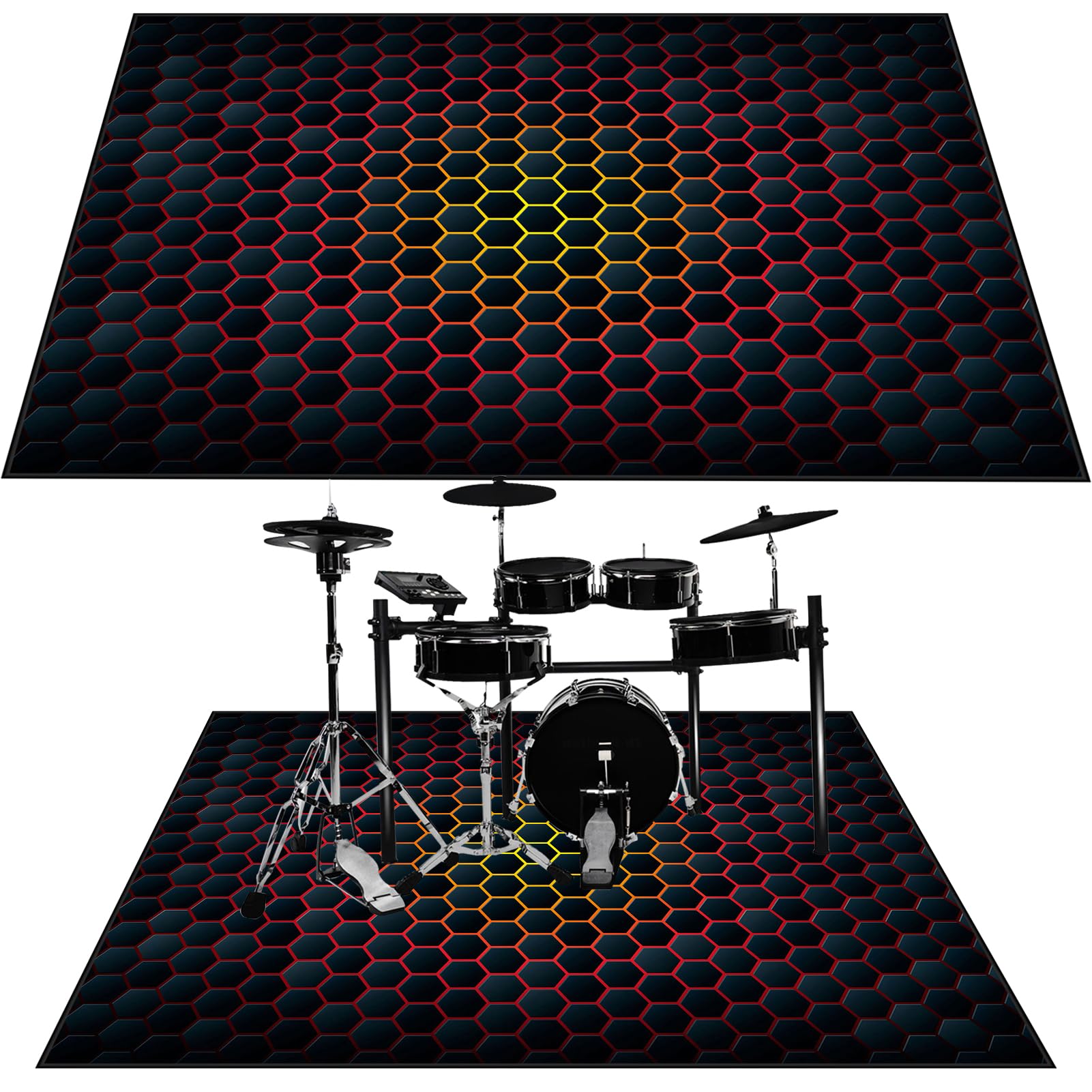 Tappetino Insonorizzato per Batteria Tappeto per Batteria Tappeto Drum Carpet per Batterie Acustica elettroniche Rullante Snare Drum Grancassa Tappeto Antiscivolo 210 x 180 cm