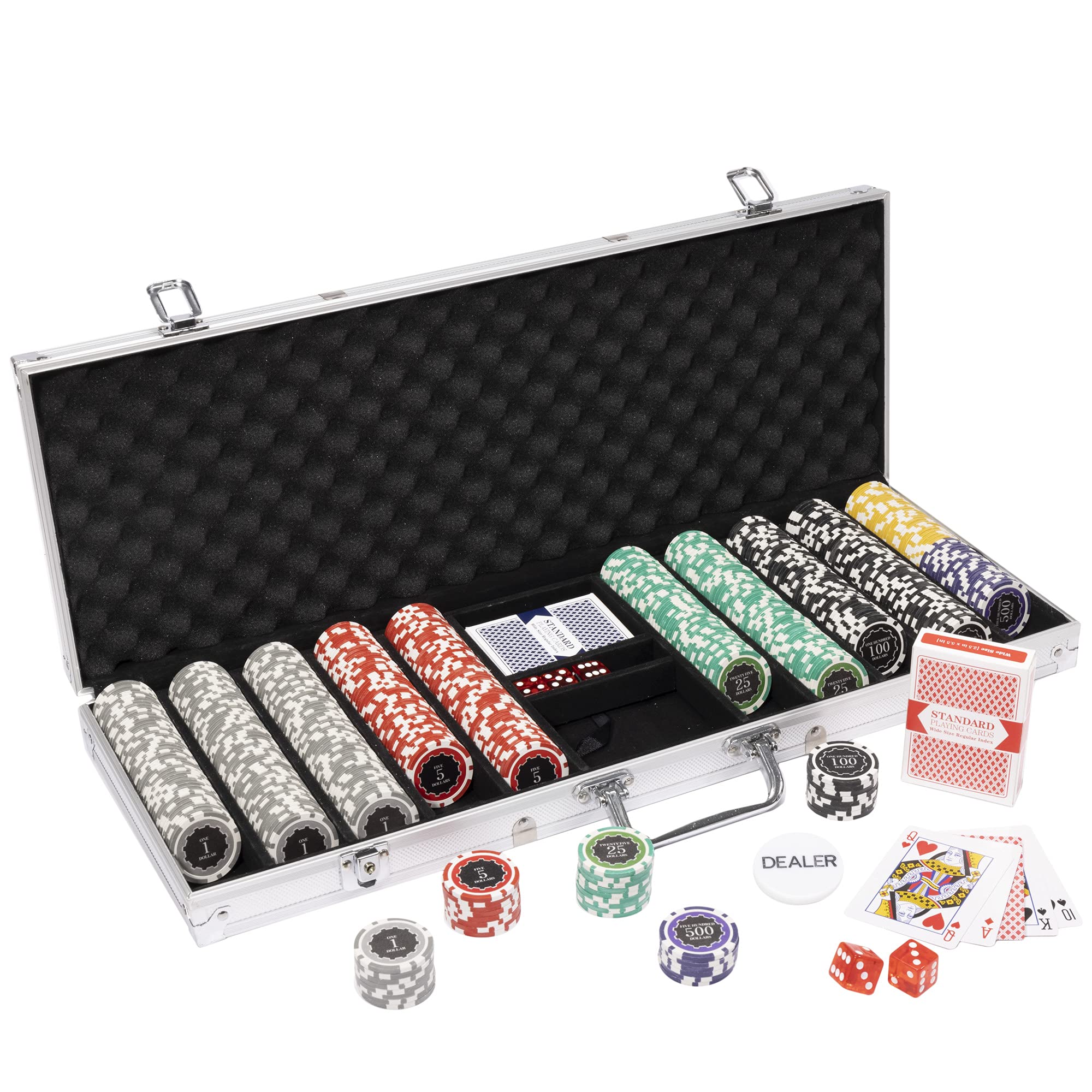 500 Ct Eclipse Poker Chip Set w/ Aluminum Case 14 Gram Chips by Brybelly