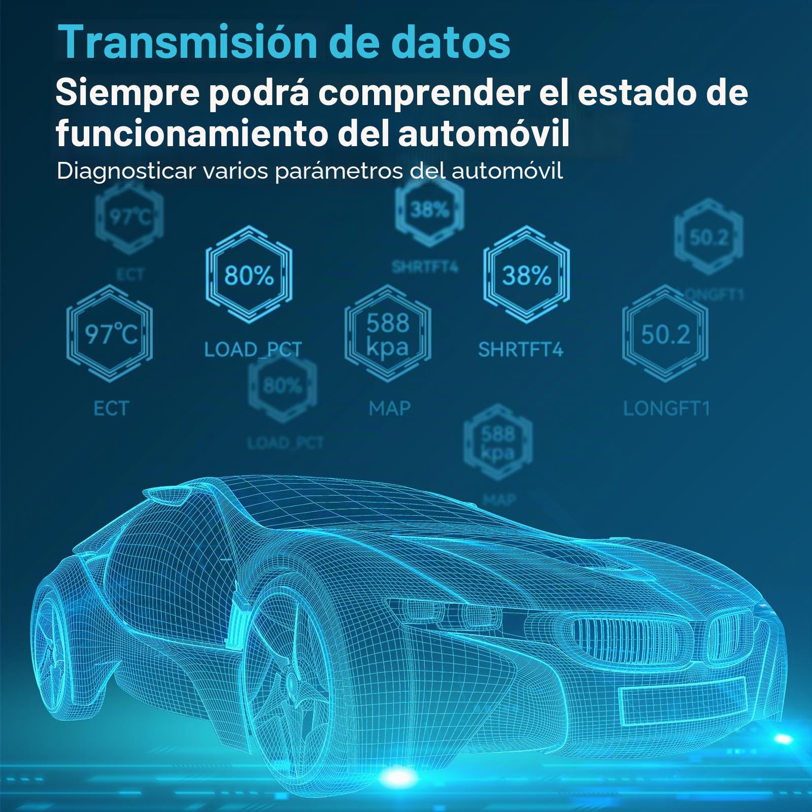 D-Lumina V521 OBD2 Diagnosis, luz de verificación de Motor, Lector de códigos, borrado de códigos de Error, búsqueda de DTC, Datos en Tiempo Real, Compatible con protocolos OBDII