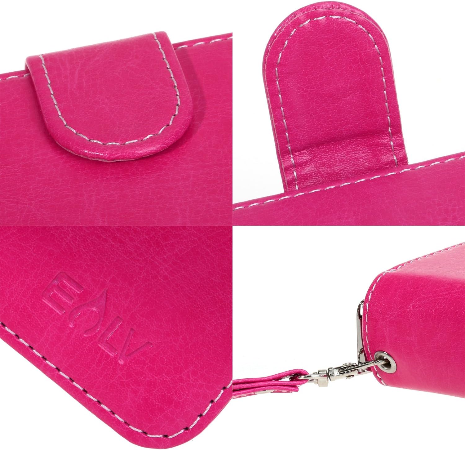 E LV Case for Galaxy S7 Case 2IN1 (CASE Cum Purse) PU Leather flip Wallet Bag Pouch Case Cover for Samsung Galaxy S7 - [HOT Pink]