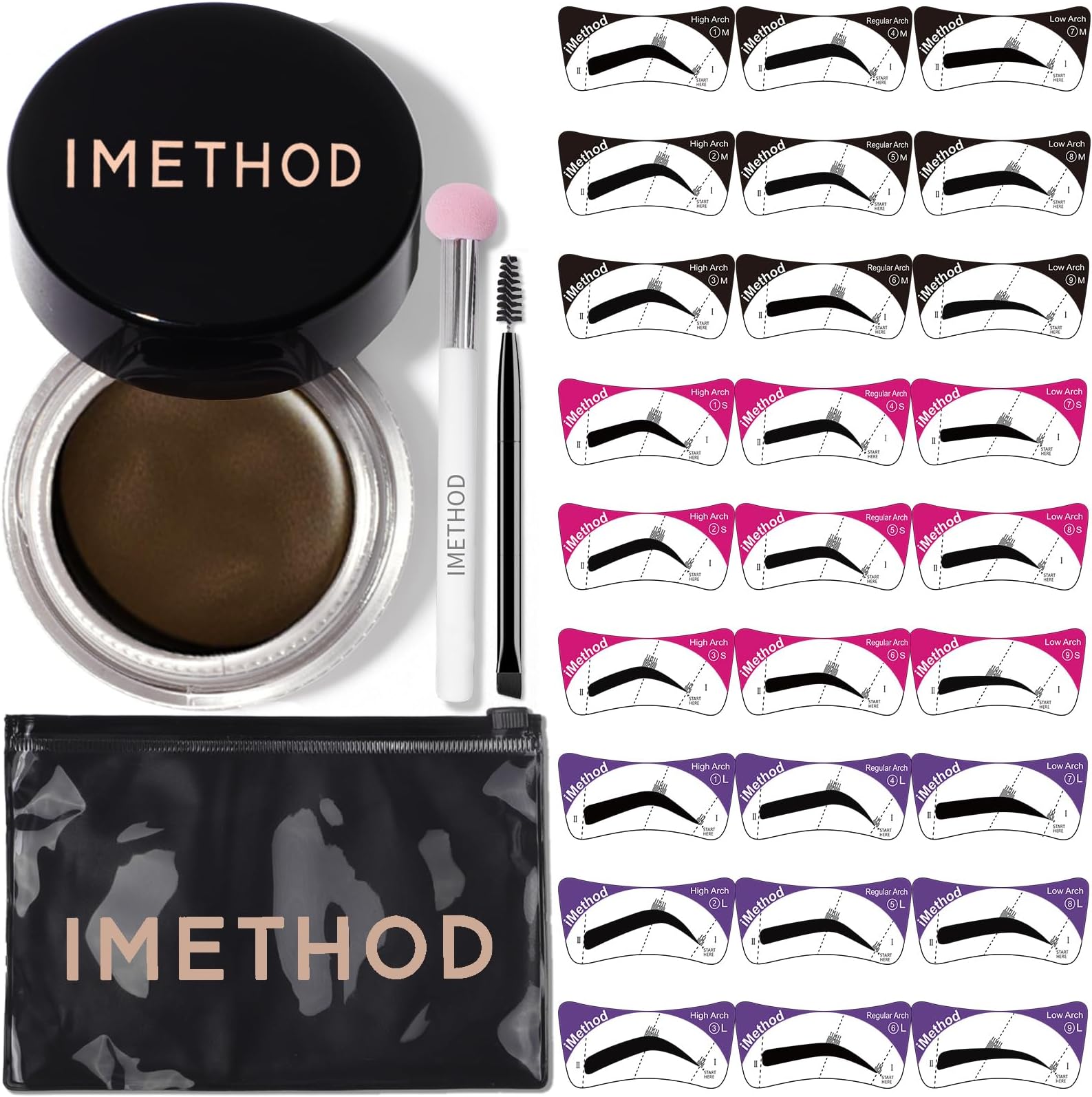 iMethod Eyebrow Stamp Stencil Kit Brow Stamp and Stencil