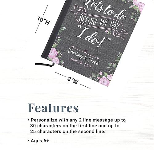 Miniatura 4 de Let's Make Memories Cuaderno personalizado para novias, planificador de boda, organizador de recuerdos, mensaje personalizado