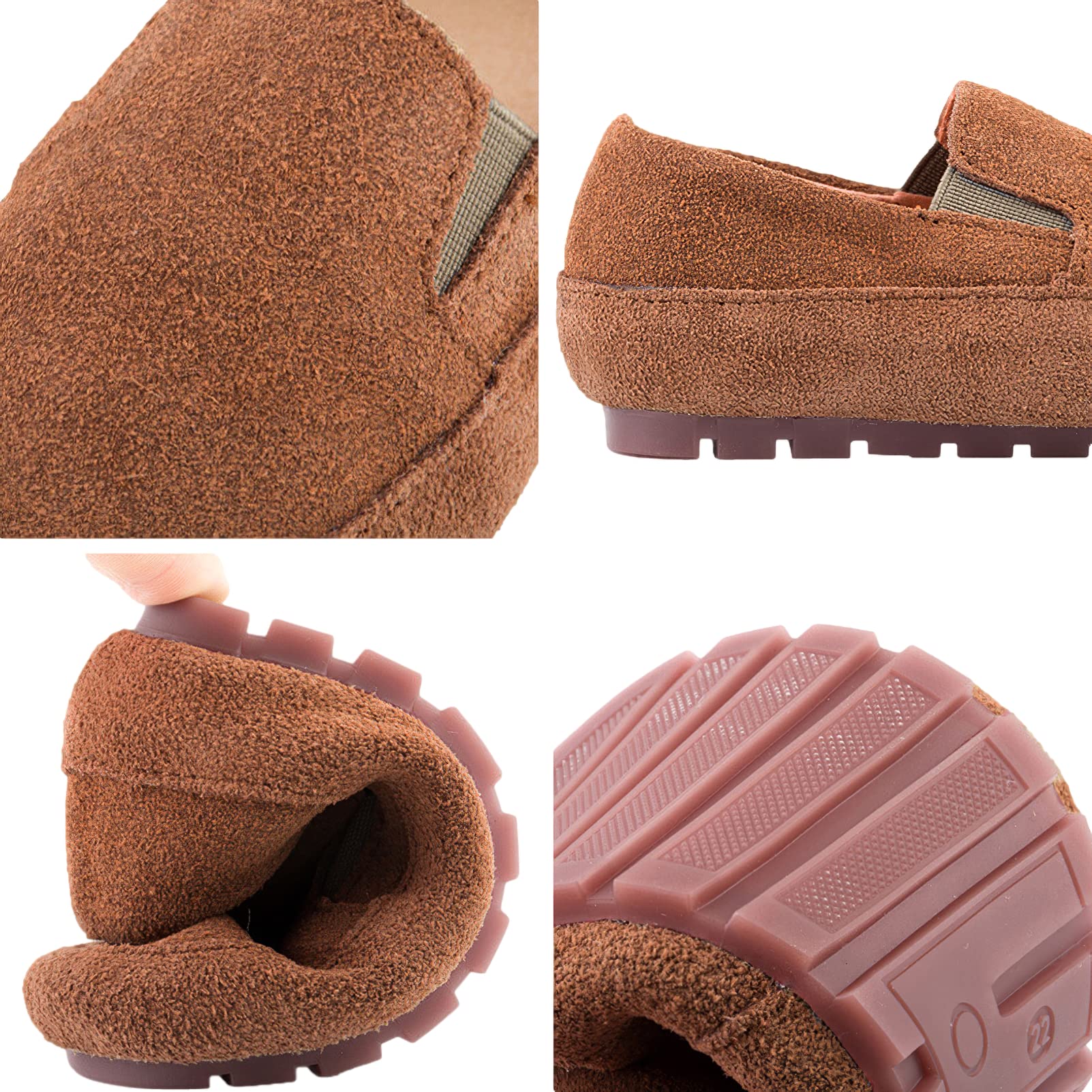 rismart Petit Garçon Enfant Mocassin Plat Suède Enfiler Décontracté Chaussure Bateau