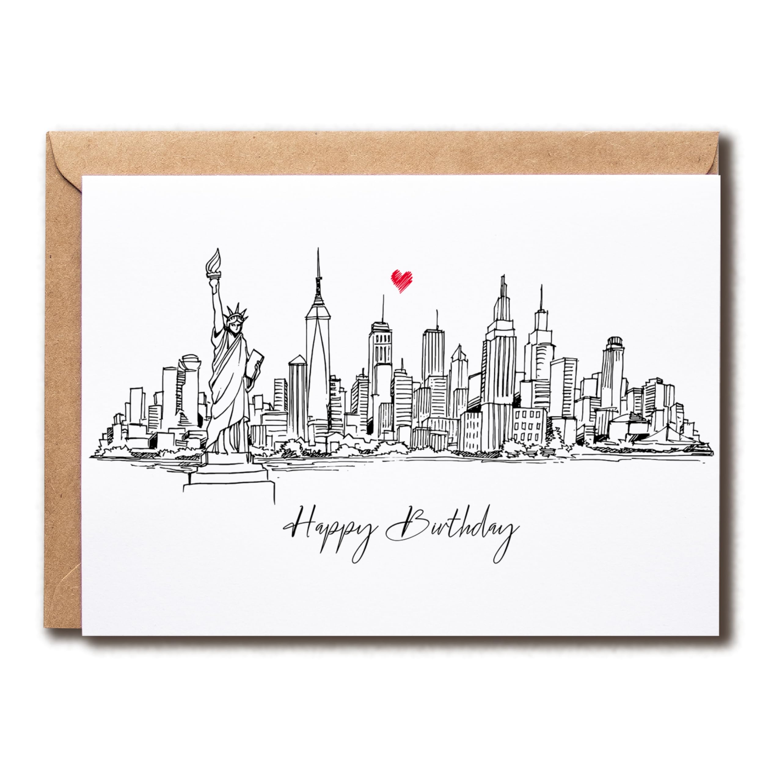 Happy Birthday Card - New York City Card - Travel Keepsake - New York Skyline Card - Birthday Congrats Card - Gift For Friends