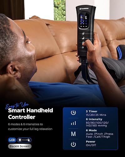 Miniatura 5 de Masajeador de compresión de piernas para circulación y alivio del dolor, sistema de compresión de recuperación de piernas para una recuperación