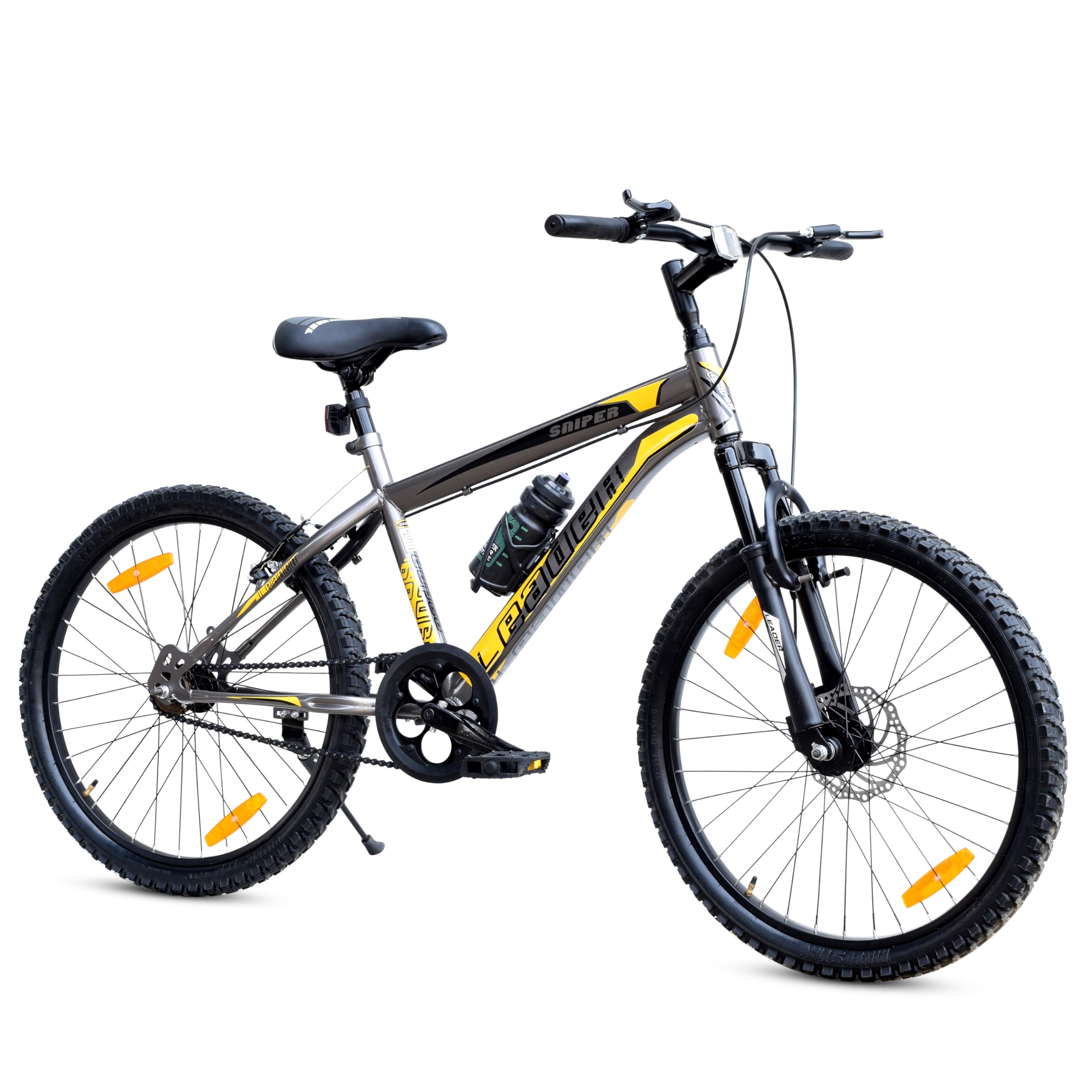 Leader Women Sniper MTB 24T Mountain Bicycle - Single Speed - Ideal for 9-14 Years Age, Grey, Rigid, 16 Inches