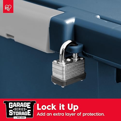 Miniatura 4 de IRIS USA Bolsas de almacenamiento con tapa con cerradura de 11.75 galones, contenedores apilables de alta resistencia, contenedores organizadores de