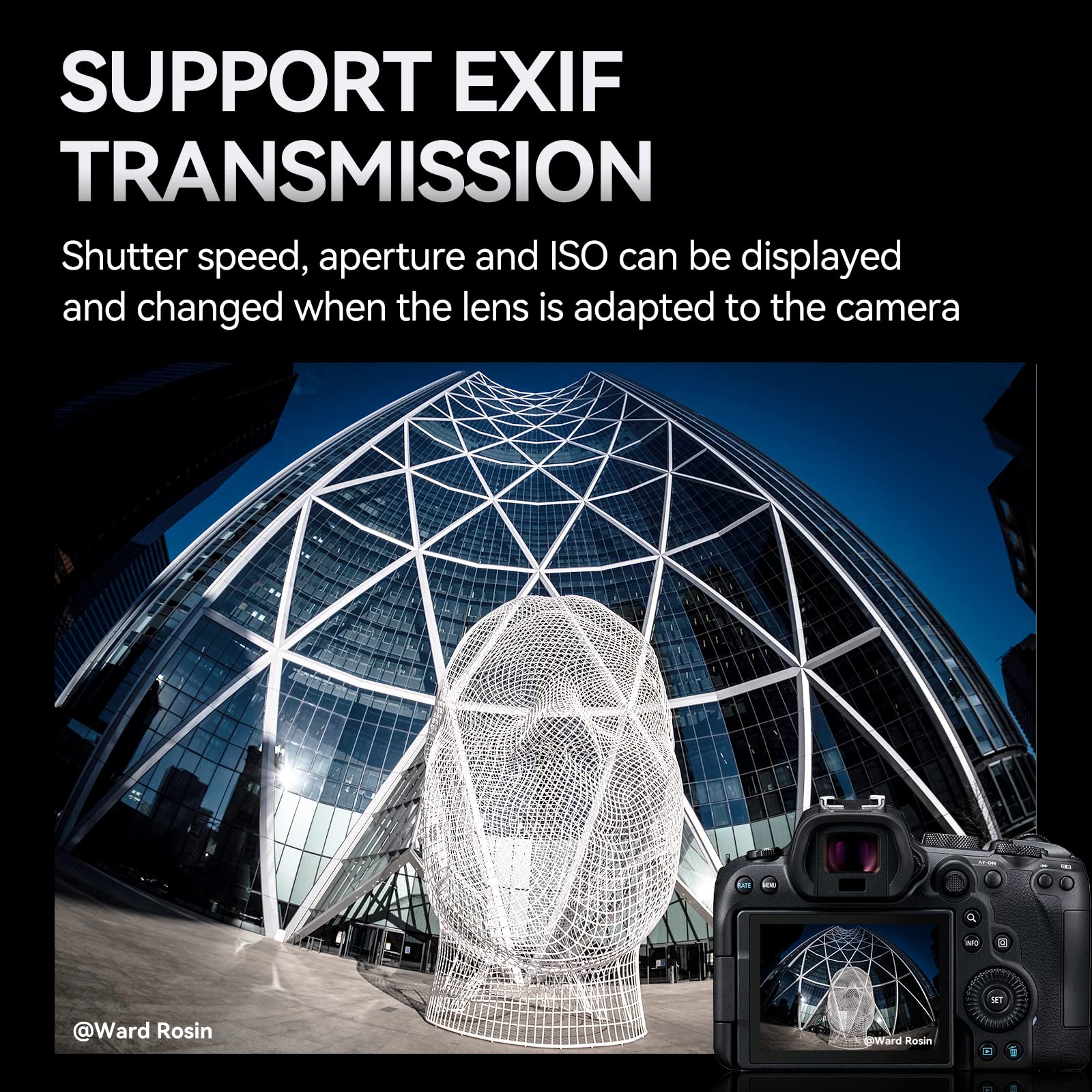 7artisans EF-EOS R, adattatore per obiettivo con messa a fuoco automatica, anello convertitore, compatibile con obiettivi Canon EF/EF-R e fotocamera Canon EOS R-Mount per Canon EOS R, RP